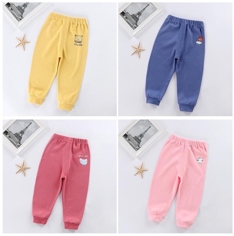 Solid color cotton baby winter pants for boys and girls