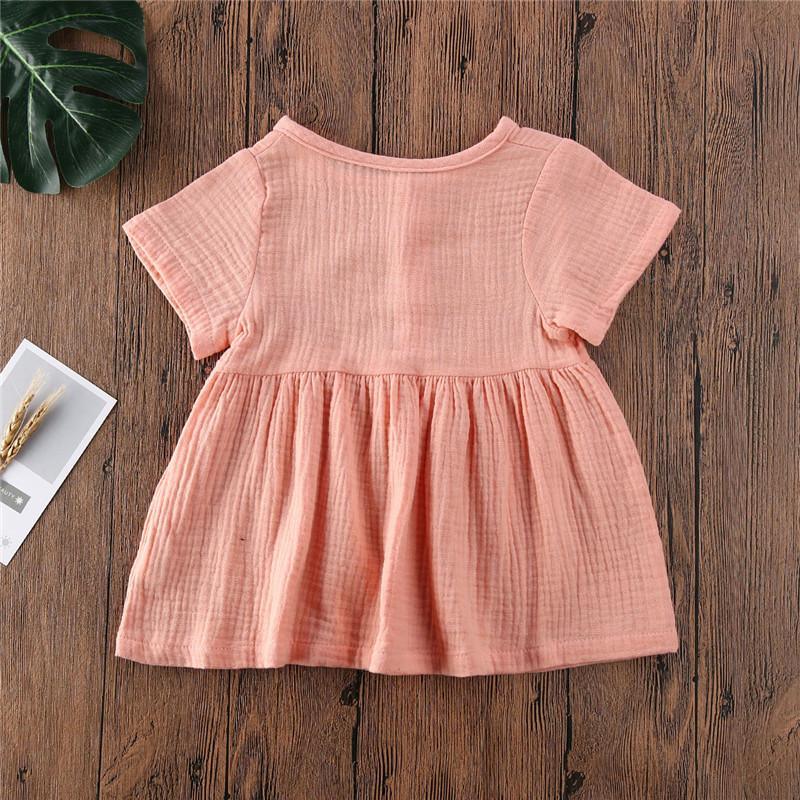 Toddler Girl Minimalist Cotton Linen A-Line Dress