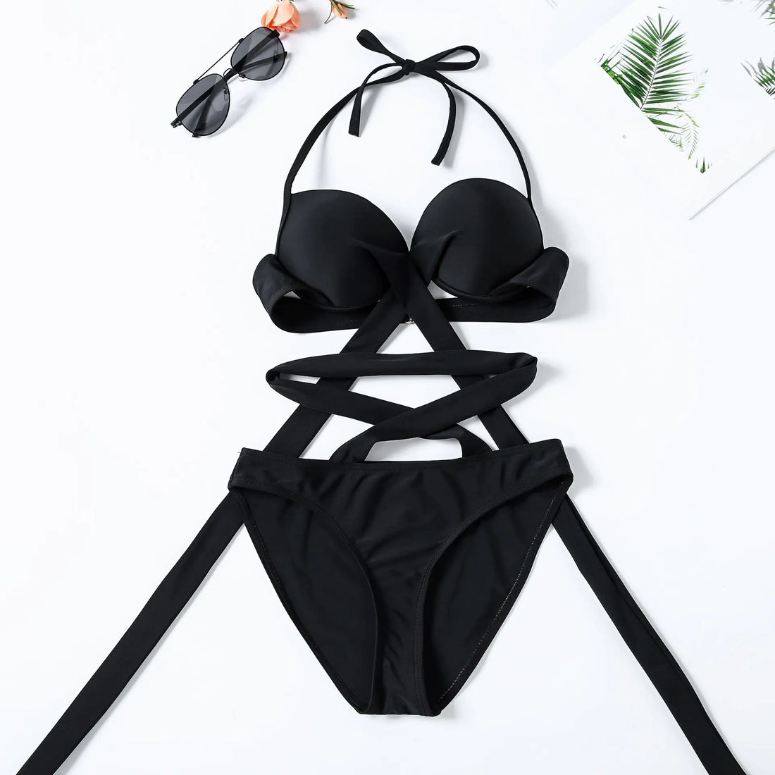 Women's Strappy Cross-Front Two-Piece Bikini Swimsuit - Image 11