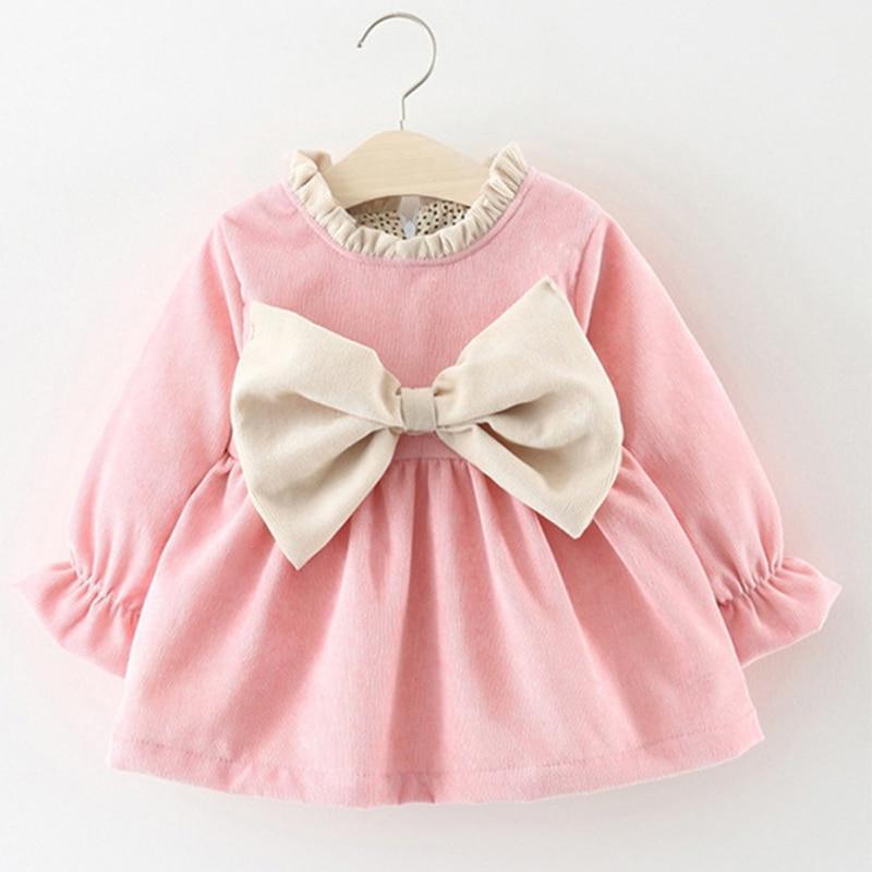 Newborn Baby Girl Elegant Cartoon Dress with Bag