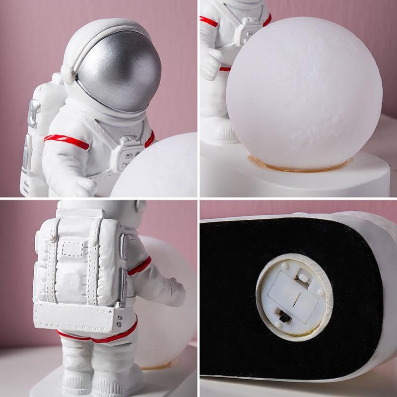 Modern Astronaut Spaceman Moon Night Light for Bedroom Decor