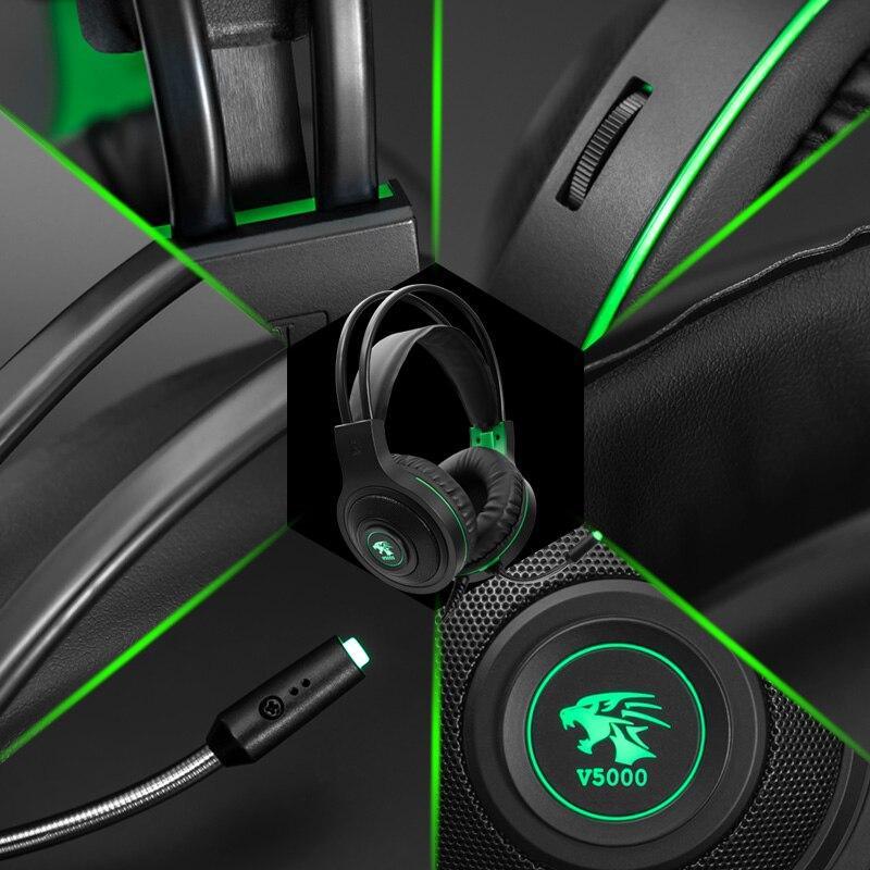 Professional USB Gaming Headset with LED Mic and 50mm Speakers
