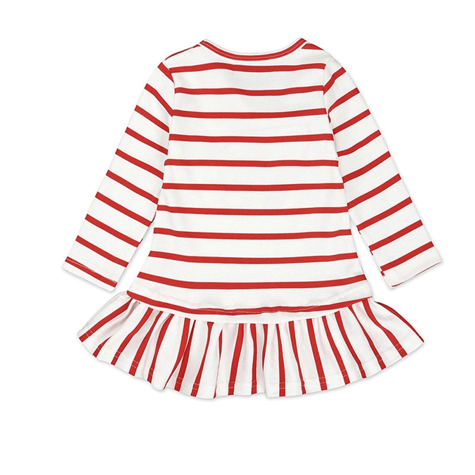 Striped Long Sleeve Baby Girl Christmas Dress and Holiday Outfit