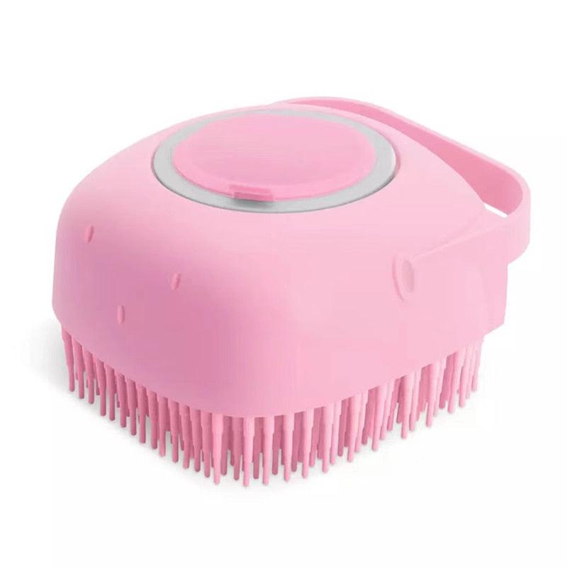 2-in-1 Silicone Pet Bath & Massage Brush Shampoo Dispenser Tool
