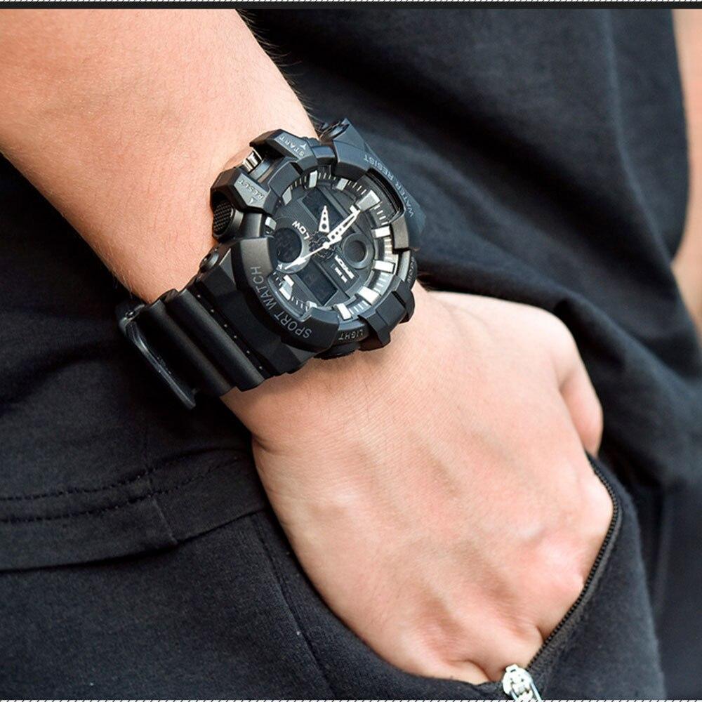 White G-Style Military Sport Watch with Large 55mm Digital Face