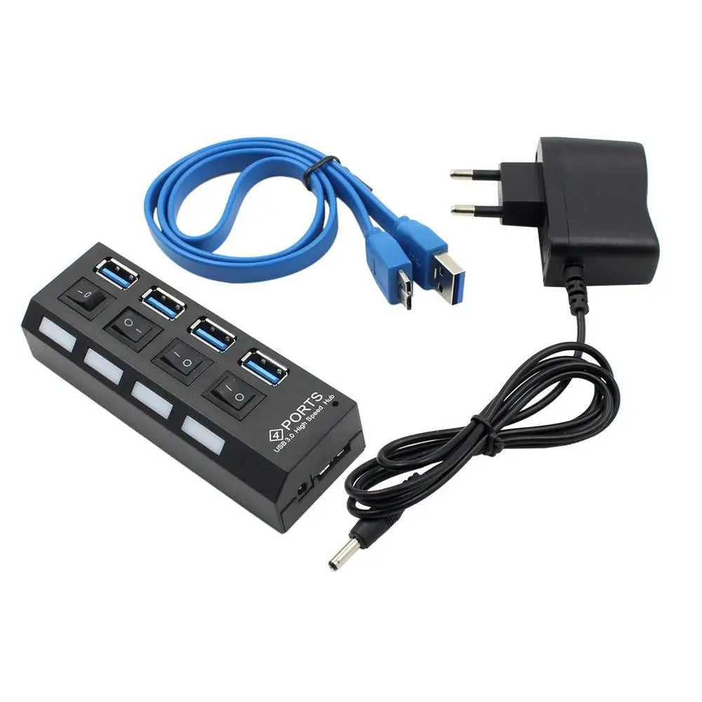 4-Port USB 3.0 Hub – Compact High-Speed Multi-Port Expander