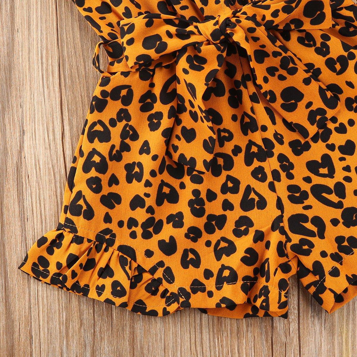 Baby Girls Leopard Print Sleeveless Romper Bohemian Playsuit