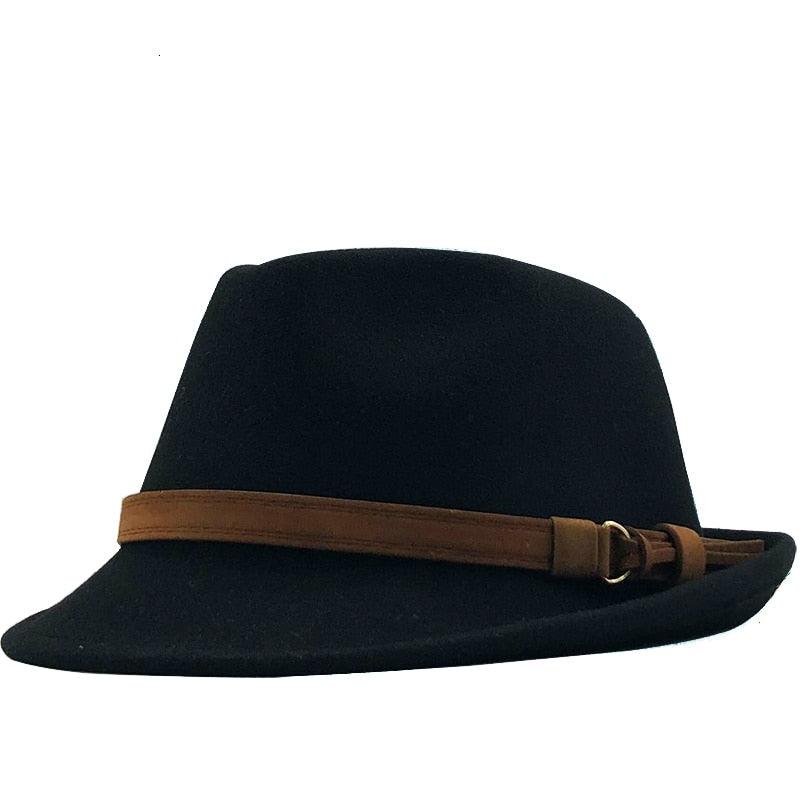 Classic Unisex Fedora Hat with Belt Buckle Vintage Style
