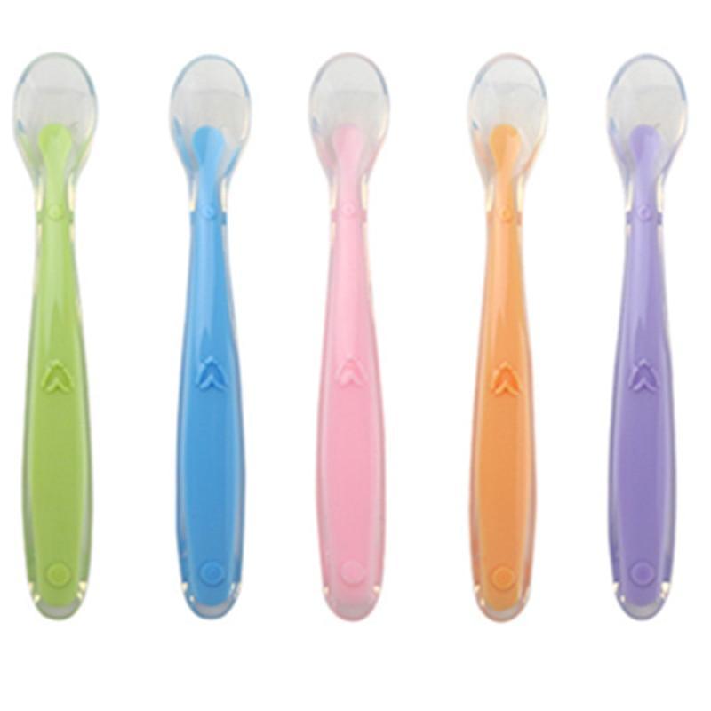 Bendable Silicone Baby Training Spoon for Self-Feeding, Minimalist