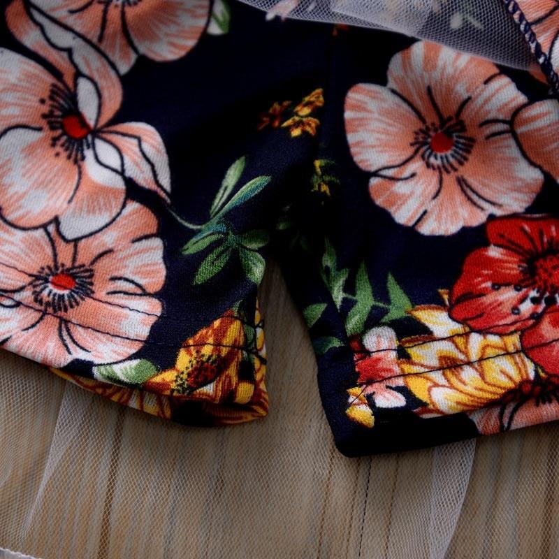 Playful Floral Princess Dress for Girls, Birthday & Summer