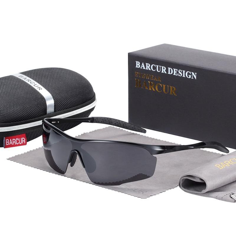 Semi-Rimless Sports Sunglasses with Magnesium Aluminum Frame