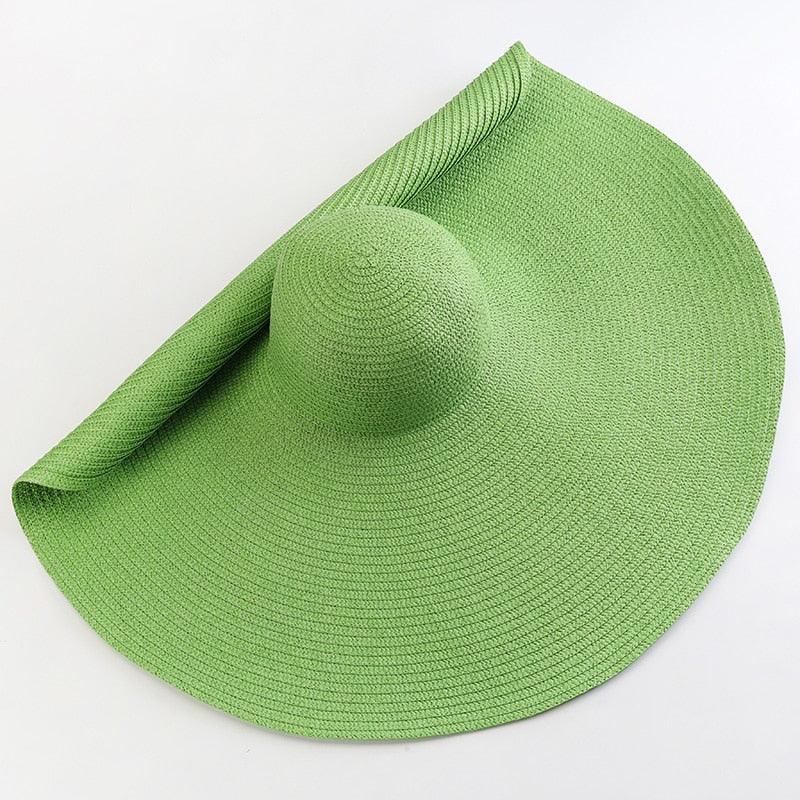 Oversized Wide Brim Straw Sun Hat – Packable UV Protection