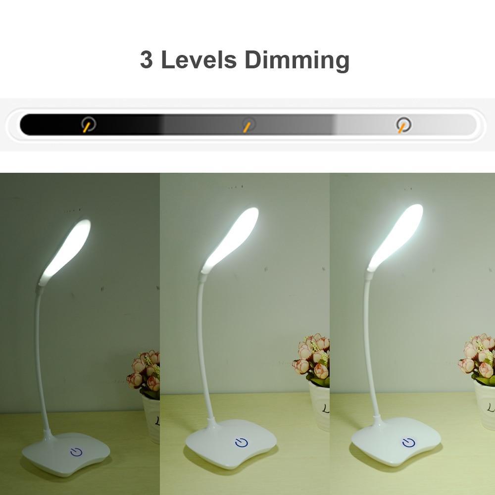 Modern LED Desk Lamp with USB Charger, Clock, and Calendar