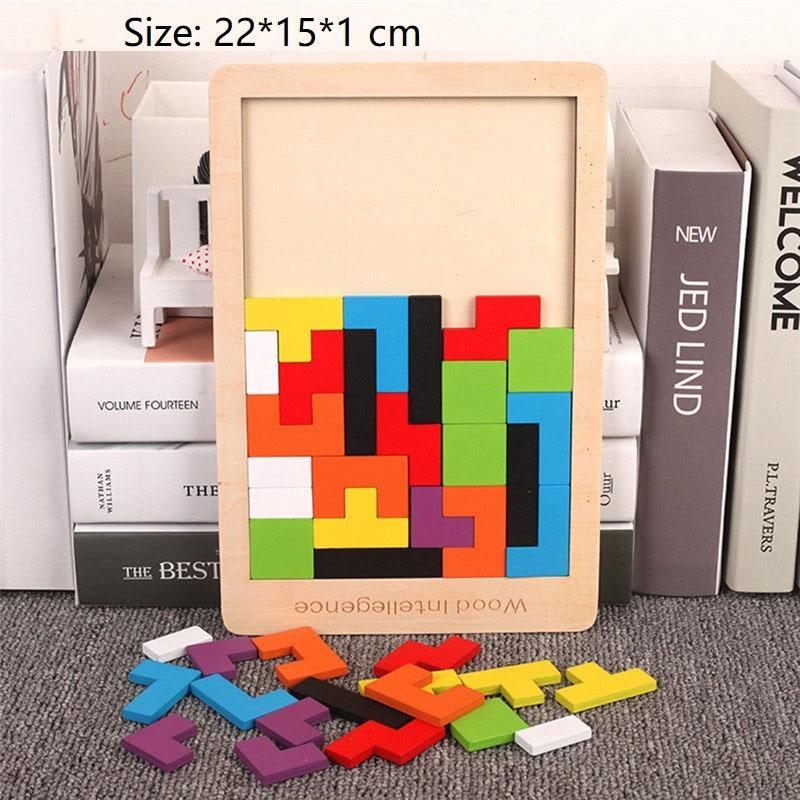 Geometric Wooden 3D Tetris Sculpture Puzzle - Colorful Home Decor