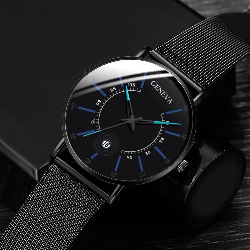 Ultra-Thin Stainless Steel Mesh Men's Quartz Business Wrist Watch