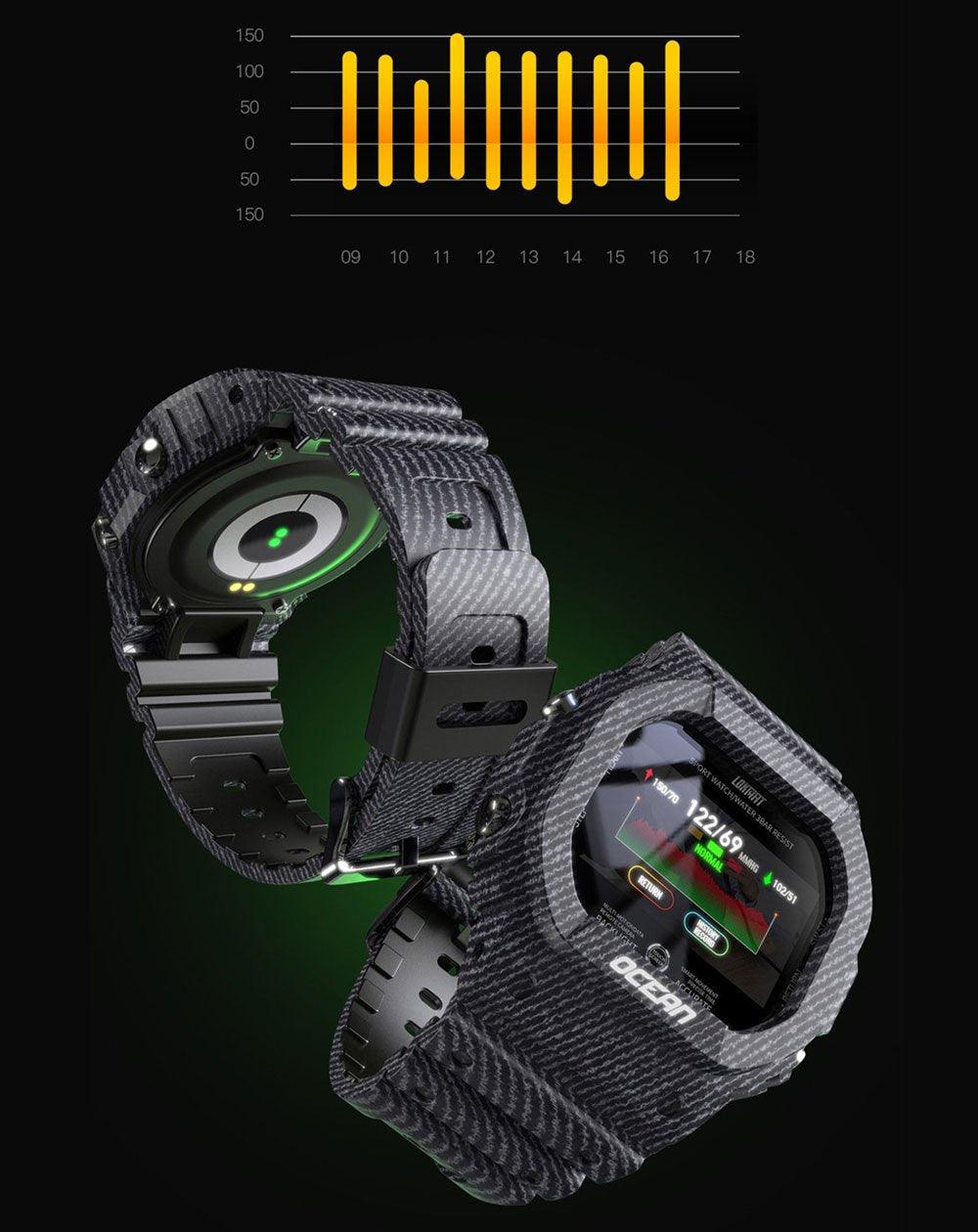 Rugged Military Smart Watch with Activity Tracker & Heart Rate