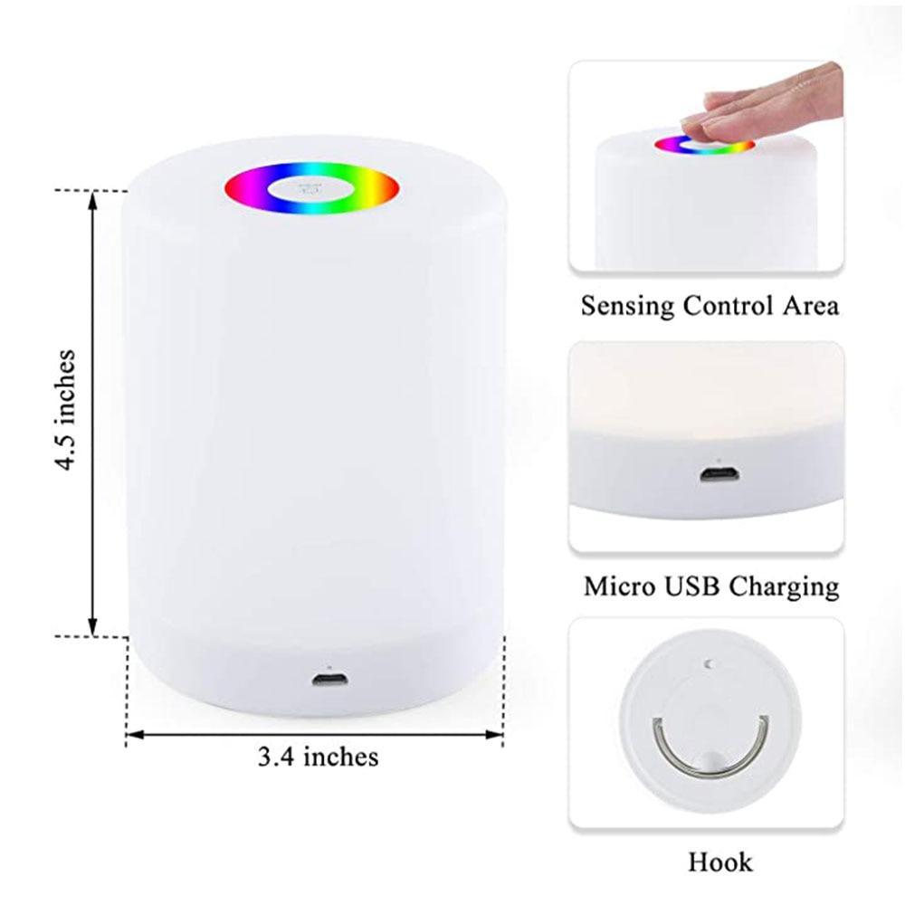 Smart Stepless Dimmable LED Bedside Lamp with USB Touch Sensor