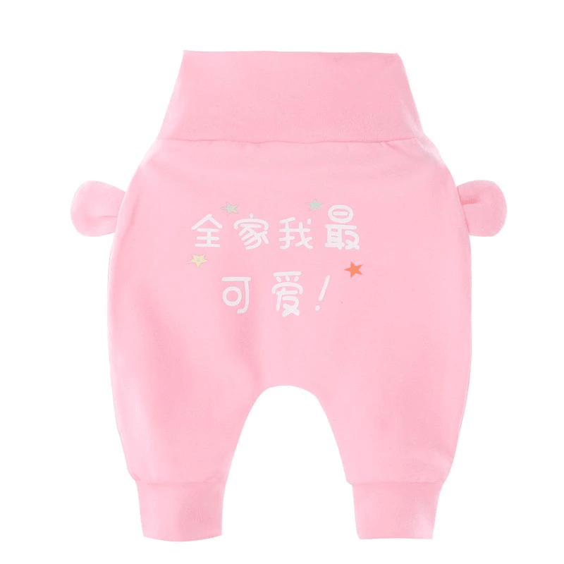 Baby Footed Cotton Bear Pants with Animal Detail