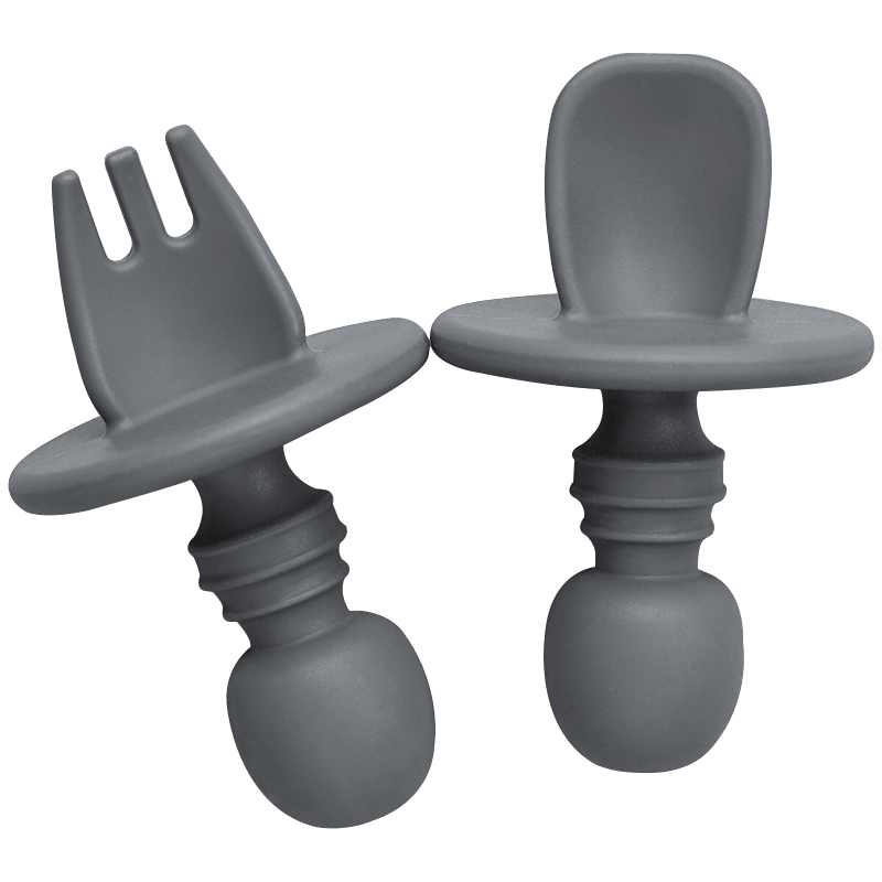 Baby Silicone Spoon and Fork Set – Ergonomic Self-Feeding Utensils