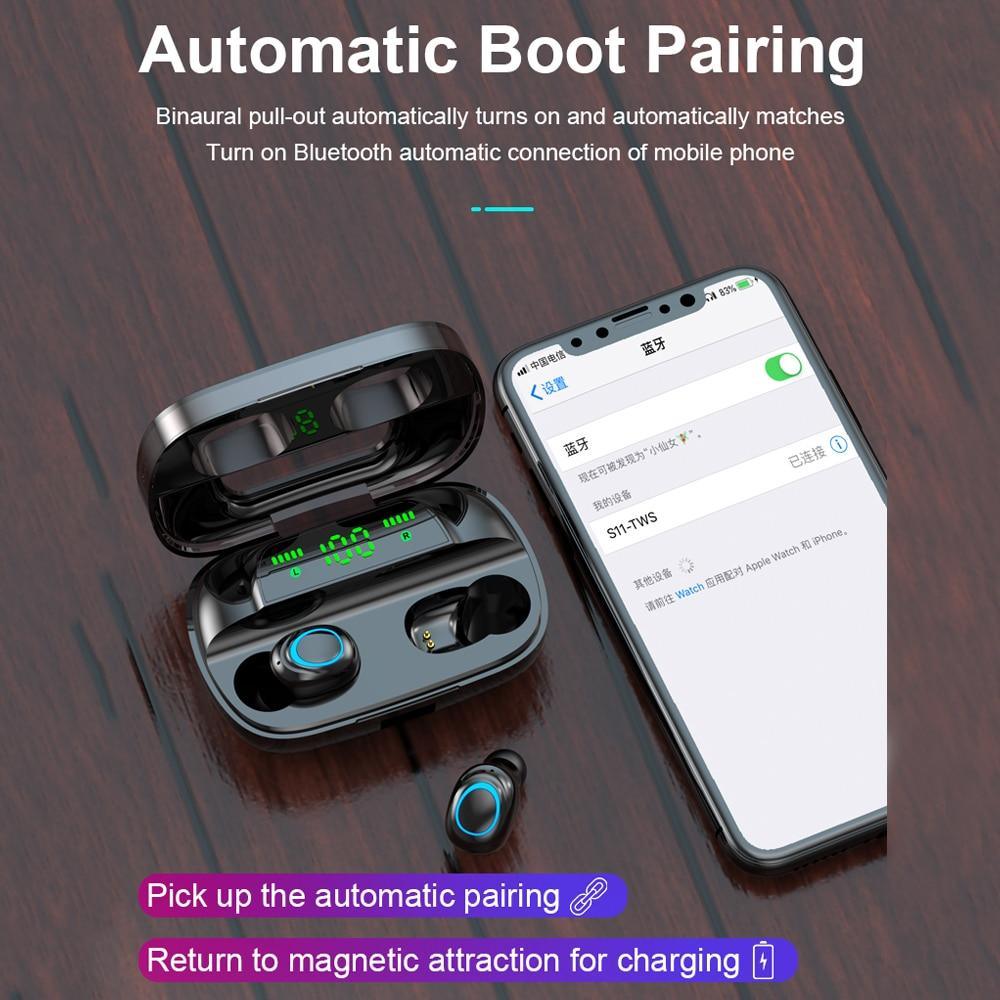 S11-TWS Wireless Gaming Earbuds Bluetooth 5.0 3500mAh Power Bank