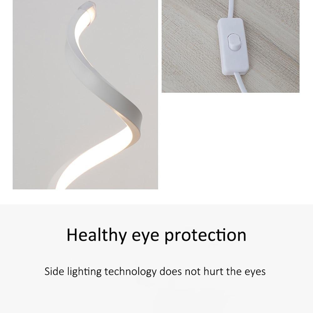 Modern Spiral LED Table Lamp - Dimmable Warm White Desk Light