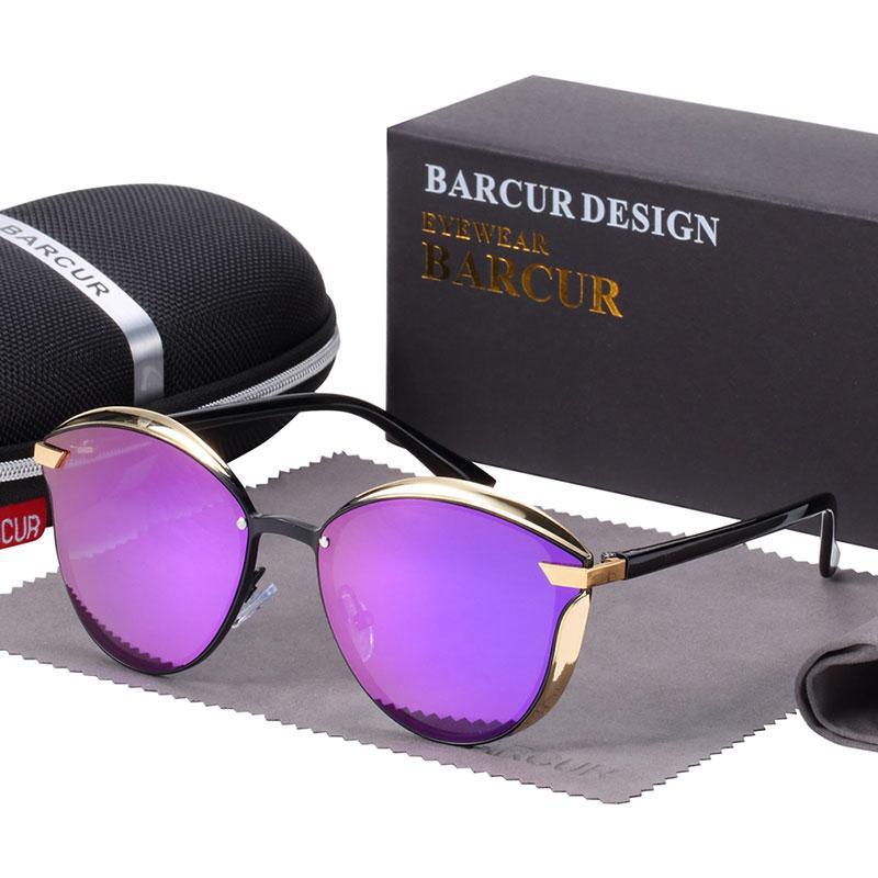 Women’s Retro Rimless Polarized Round Sunglasses UV400 Metal
