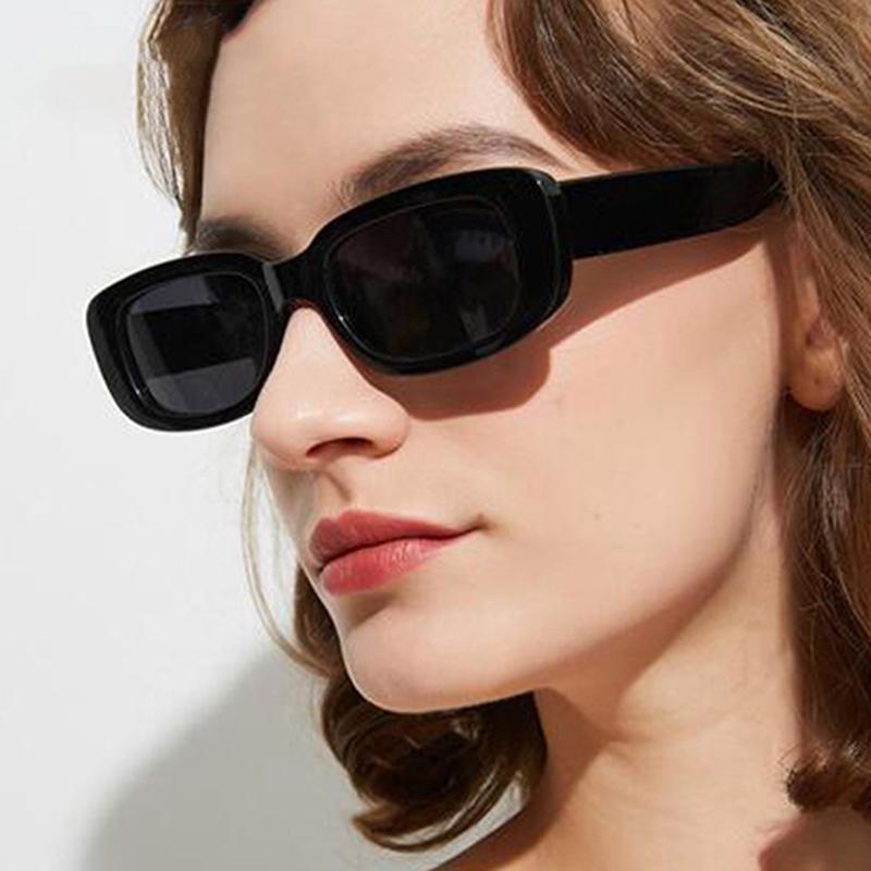 Vintage small rectangle sunglasses in a trendy square shape