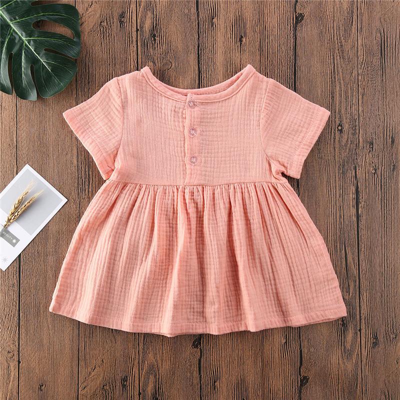 Toddler Girl Minimalist Cotton Linen A-Line Dress