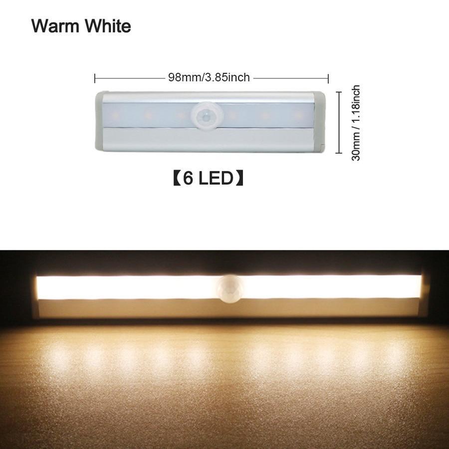 Motion Sensor LED Under Cabinet Light - Wireless Wardrobe Lamp