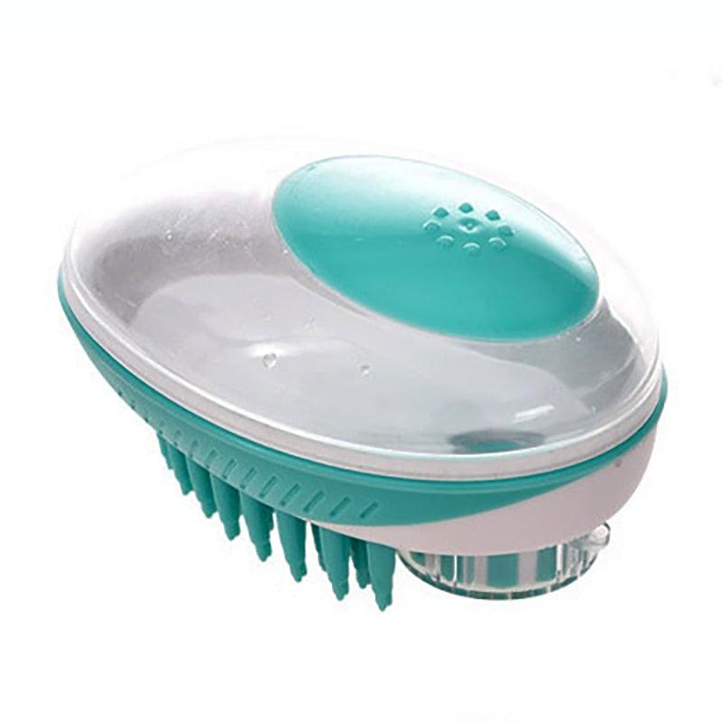 2-in-1 Silicone Pet Bath & Massage Brush Shampoo Dispenser Tool