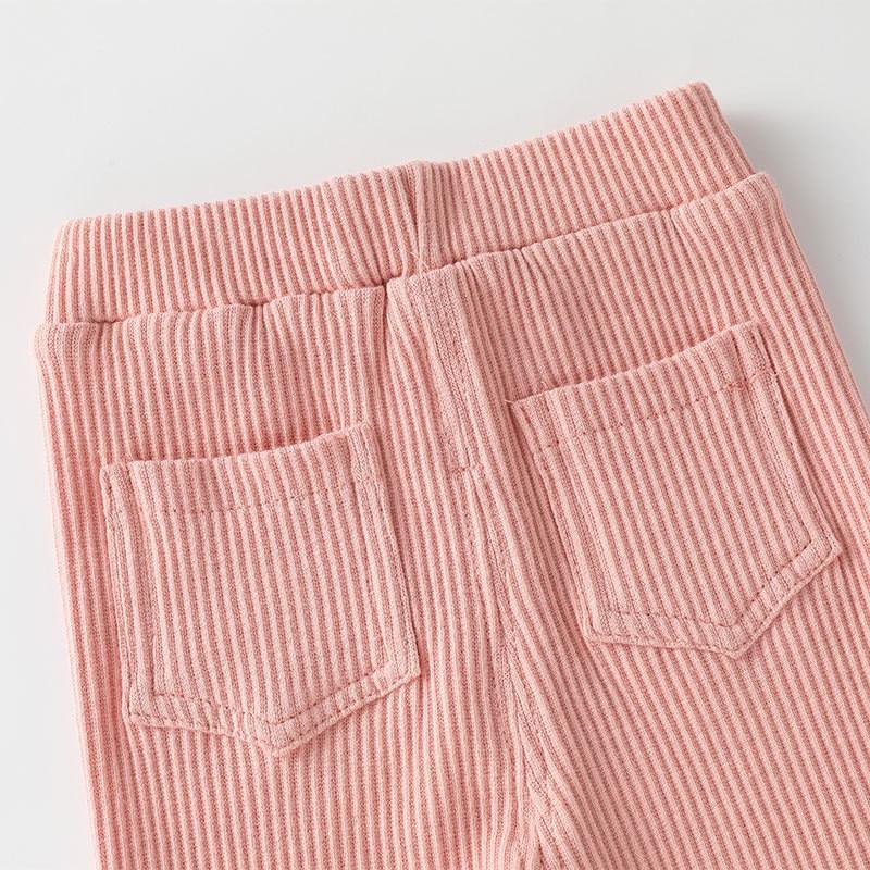 Girls Cotton Patchwork Leggings Soft Knit Candy Color Trousers