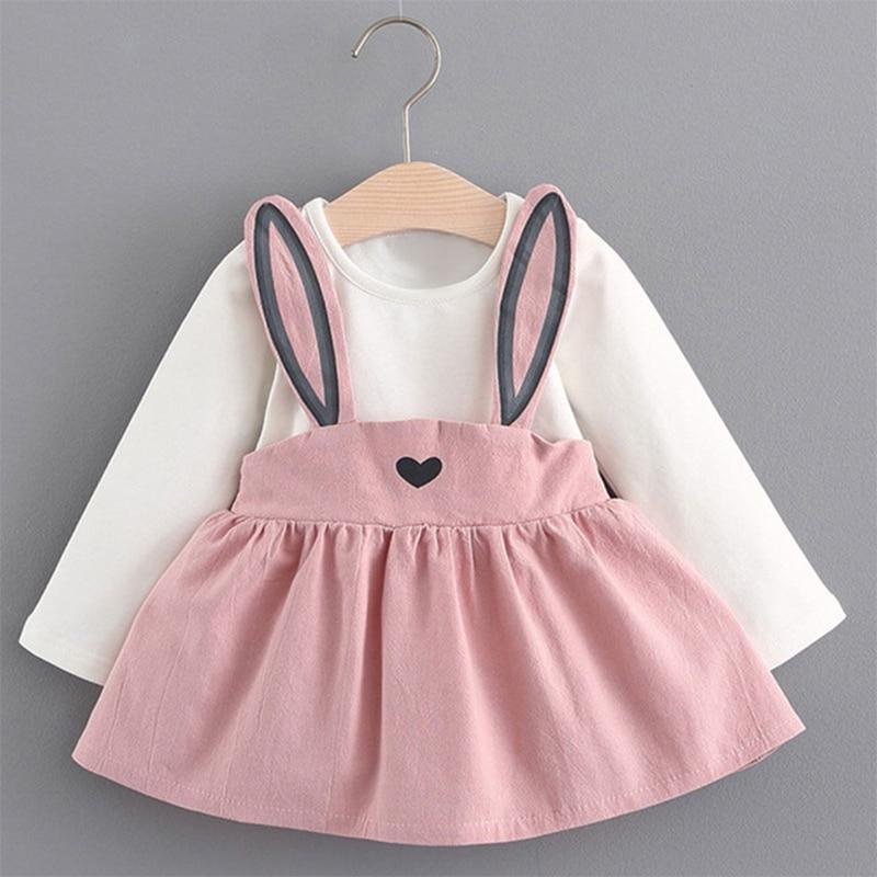 Newborn Baby Girl Elegant Cartoon Dress with Bag