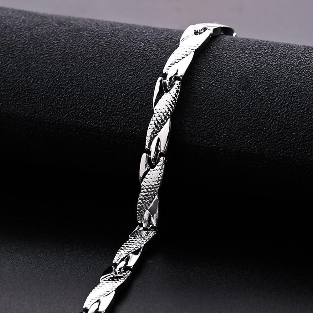 Modern Twisted Magnetic Bracelet in Gold and Silver Tone
