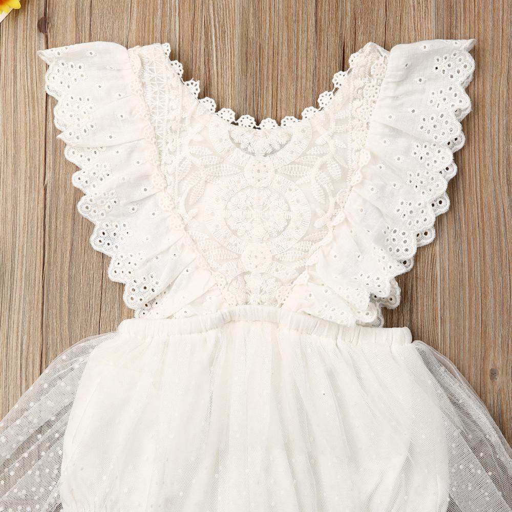 Baby Girl Lace Ruffle Romper Tutu Bodysuit for Newborns 0-24 Months