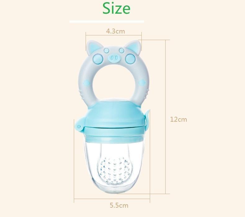 Cartoon Animal Silicone Baby Fruit Pacifier Feeder S-L