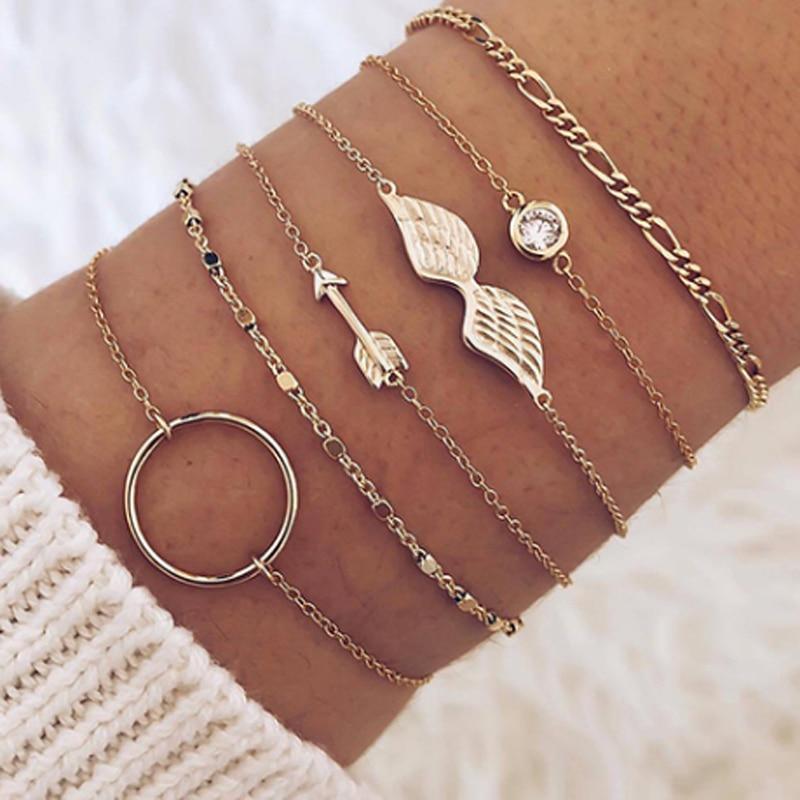 Bohemian Gold-Tone Tassel Bracelet with Shell and Crystals