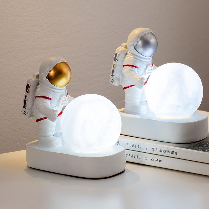 Modern Astronaut Spaceman Moon Night Light for Bedroom Decor