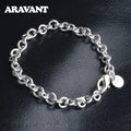 Aravant 925 Sterling Silver 6mm Link Chain Bracelet For Women Fashion Jewelry