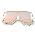 Oversized Square Sunglasses with Metal Rivets UV 400 Protection