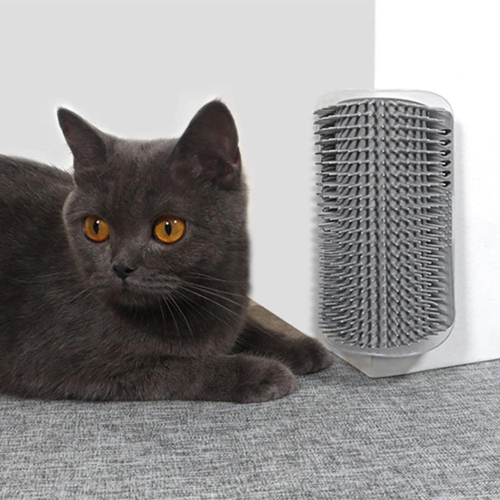 Wall Mounted Self Grooming Cat Massager and Hair Removal Brush