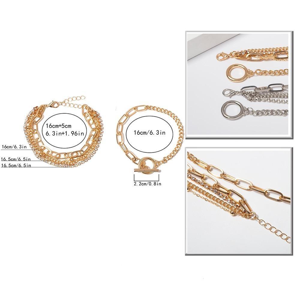 Bohemian Multi-Layer Crystal Wrap Bracelet with Adjustable Closure