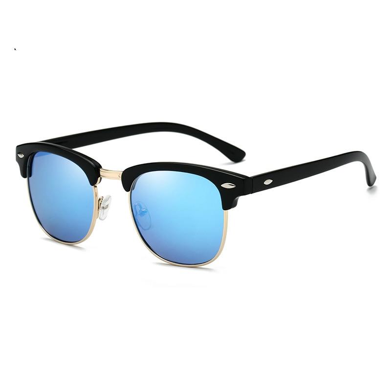 Unisex Semi-Rimless Polarized Sunglasses Vintage Inspired UV400