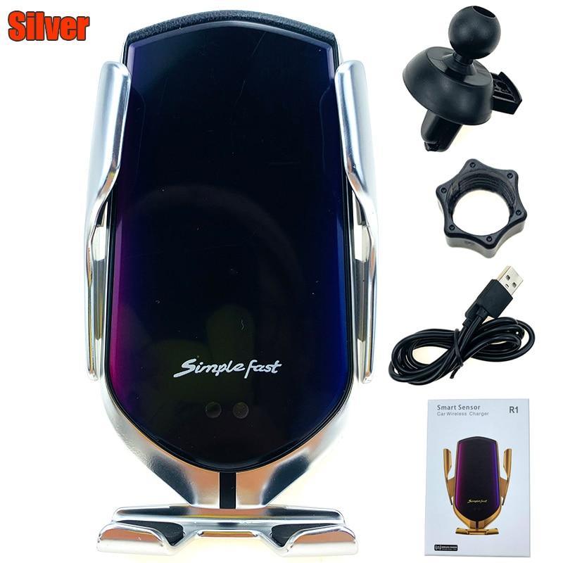 Luxury Automatic Infrared Wireless Car Charger Phone Mount Sliver/Gold