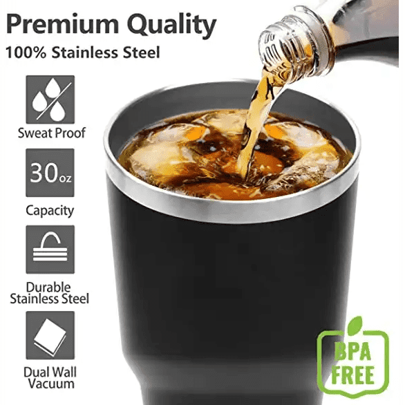 30oz Stainless Steel Insulated Travel Tumbler – Minimalist Design