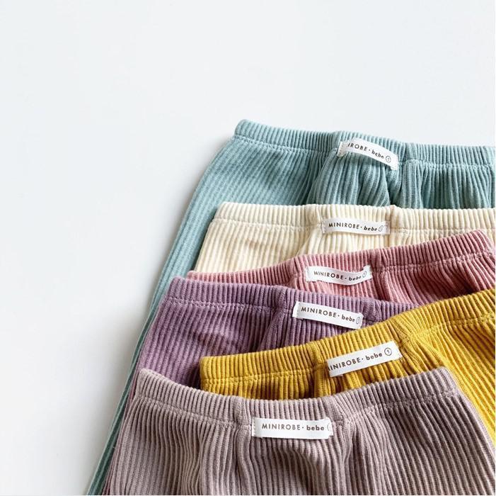Baby & Toddler Ribbed Leggings - Comfortable Solid Cotton Pants