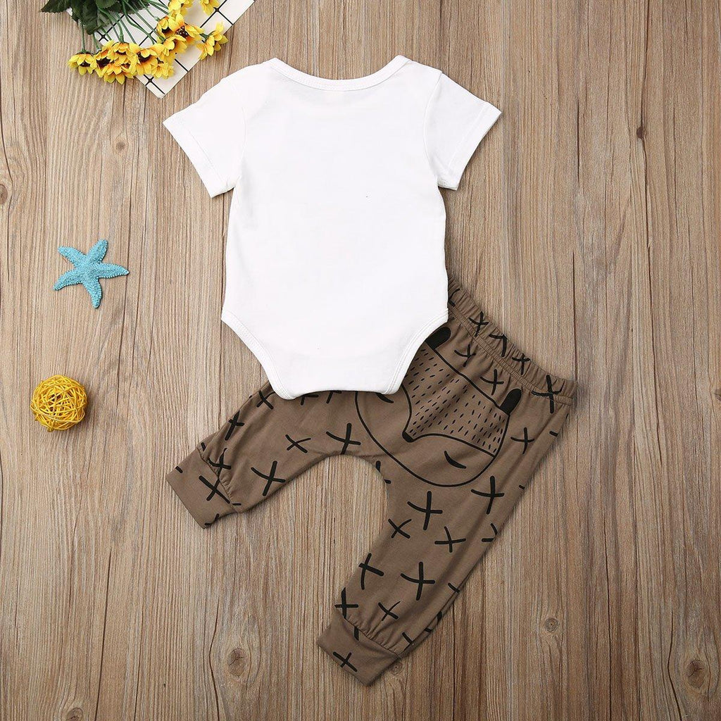 Unisex Cartoon Animal Print Short Sleeve Cotton Romper