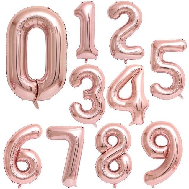 32-Inch Elegant Luxury Number Foil Balloon for Celebrations