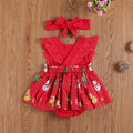 Baby Girls Lace Ruffle Bodysuit Dress with Headband Set
