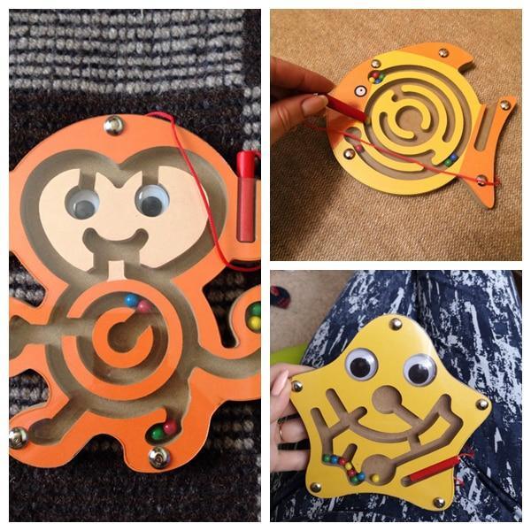Wooden Magnetic Maze Puzzle Board for Kids Early Learning