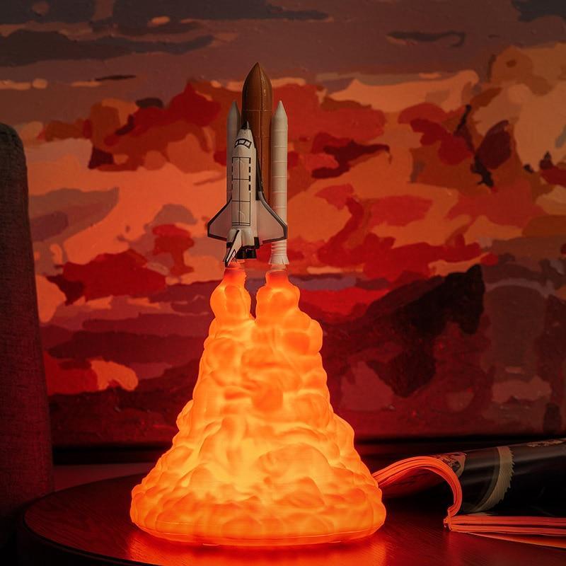 3D Printed Space Shuttle Rocket Lamp for Space Enthusiasts